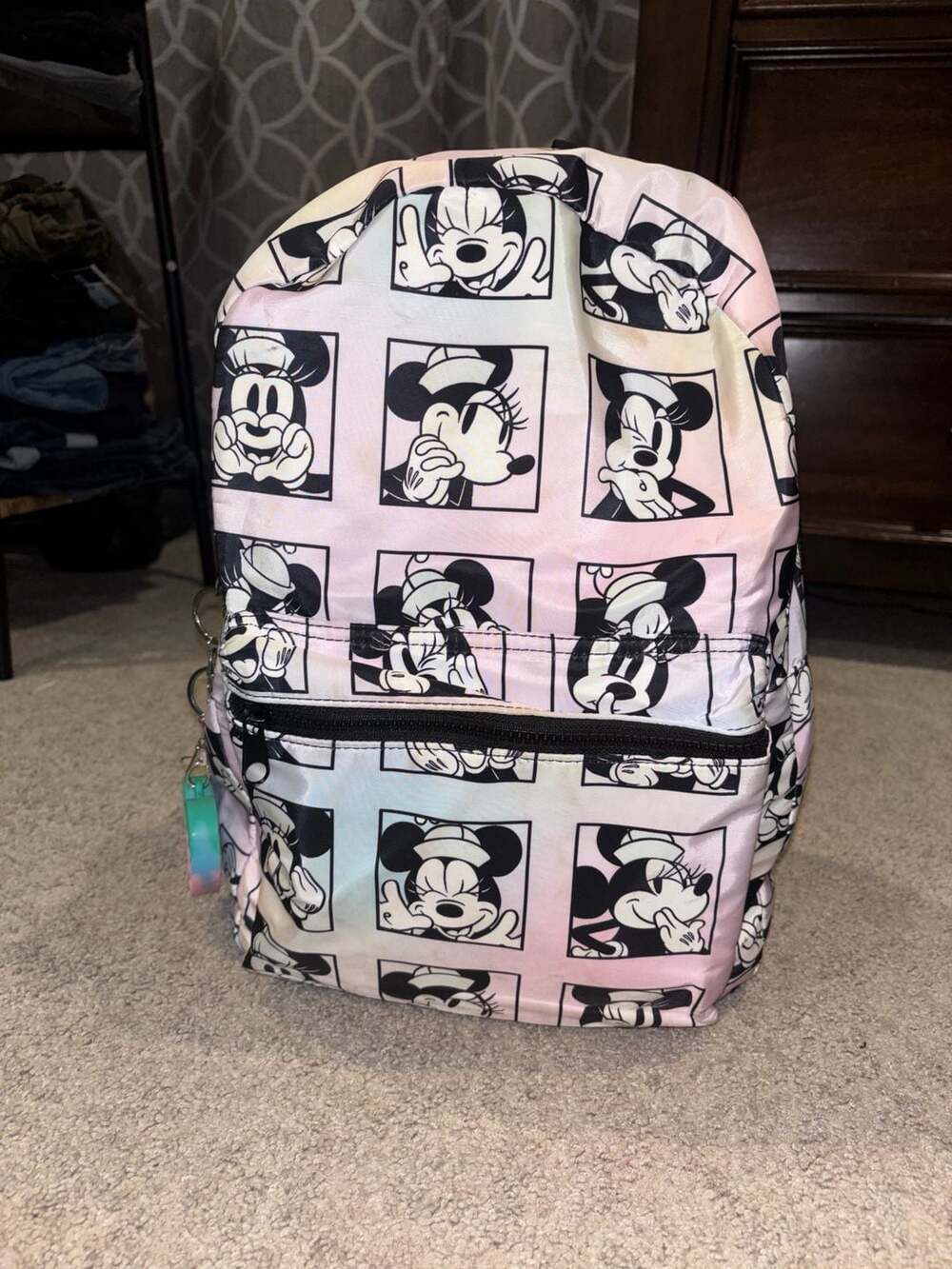 Disney Minnie Mouse Bioworld Pink Rainbow Expressions Backpack